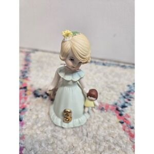 ENESCO Growing Up Birthday Girls Porcelain Figurine Age 3 Blonde Hair